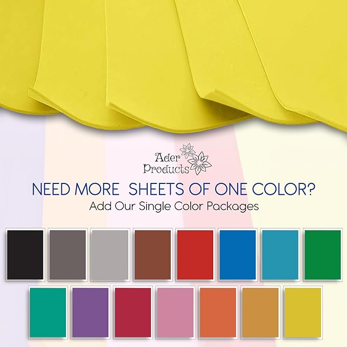 Yellow EVA Foam Sheets for Crafts, 9 x 12 Inch, 2mm Thickness, 15 Pack – Ideal - Image 3