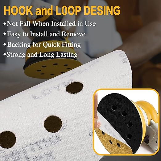 100PCS 5 Inch 8 Hole Sanding Discs 320 Grit - Image 6