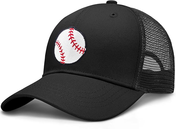 Cool Embroidered Pattern Baseball Cap,Adjustable Fit Trucker Caps,Quick-Dry Comfort Gift for Men Women Accessory-Black