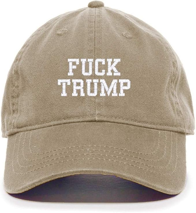 DSGN By DNA Fuck Trump Embroidered Baseball Cap Cotton Adjustable Dad Hat