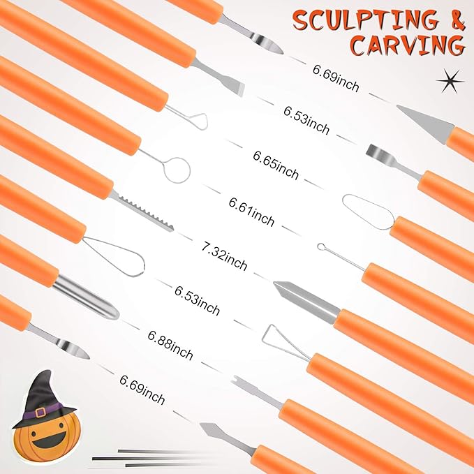 Pumpkin Carving Kit Tools Halloween, Stainless Steel Double-side Sculpting Tool - Image 5