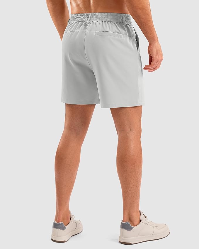 Pudolla Men's Casual Shorts 7"/9"/5" Lightweight Golf Shorts with 3 Pockets Stretch Quick Dry Comfy Work Shorts