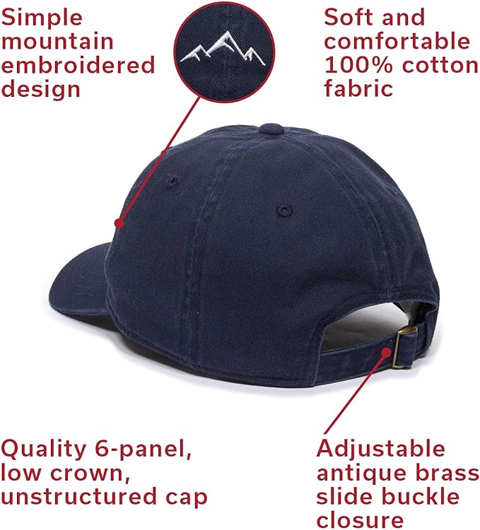 Outdoor Cap -Adult Mountain Dad Hat-Unstructured Soft Cotton