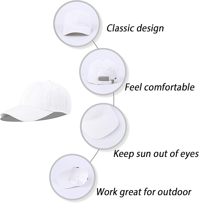 LANGZHEN Unisex Baseball Cap 100% Cotton Fits Men Women Washed Denim Adjustable Dad Hat