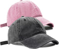 2 PCS Baseball Cap Golf Hat Washed-Cotton Plain Original Classic Cotton Vintage Adjustable Dad Hatsfor Men Women