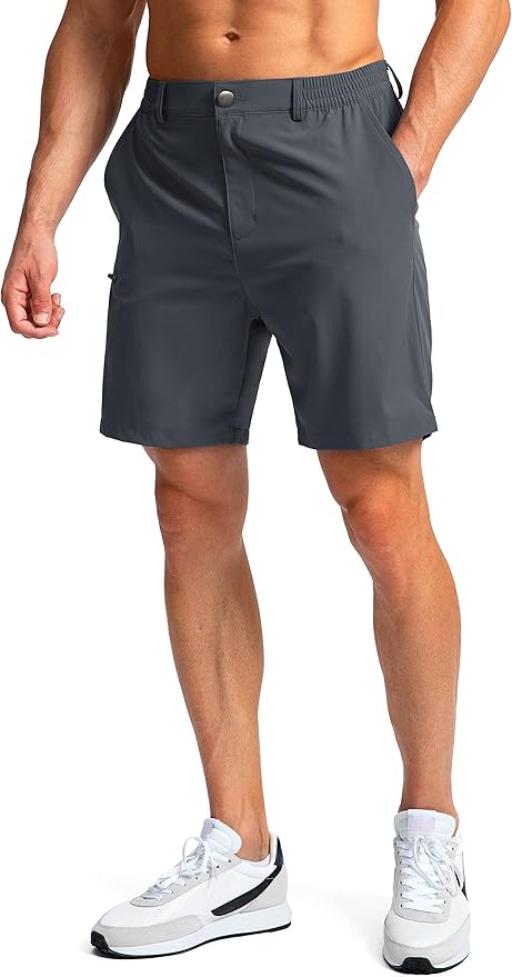 Pinkbomb Men's Golf Shorts with 6 Pockets Stretch Quick Dry Hiking Work Dress Shorts for Men