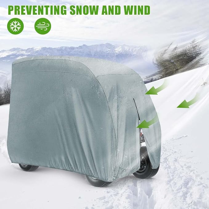 KISEER 4 Passenger 420D Waterproof Golf Cart Cover fits EZ GO Club Car Yamaha, Sunproof Dustproof
