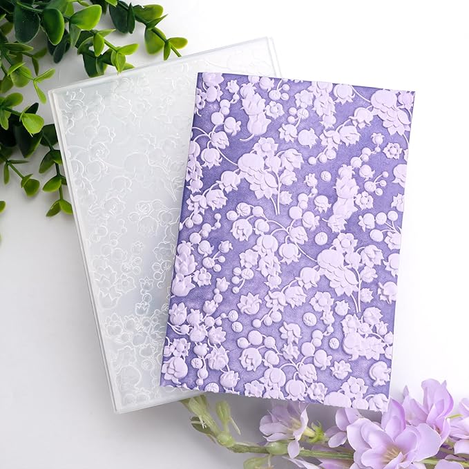 BAOFALI 3D Embossing Folder for Card Making, Beautiful Flower Plastic Texture - Image 9