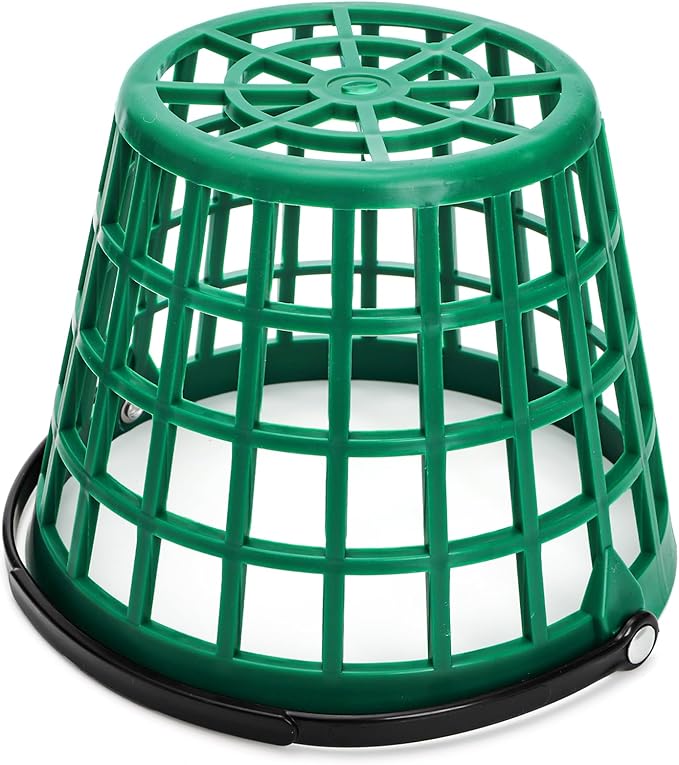 Bekith 3 Pack Small Plastic Golf Ball Basket, Golf Ball Container Golf Bucket with Handle, Holds 25 Balls, Green