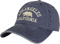 LA California Bear Embroidered Vintage Cotton Baseball Cap Adjustable Metal Buckle Unstructured Low-Profile Hat Men & Women