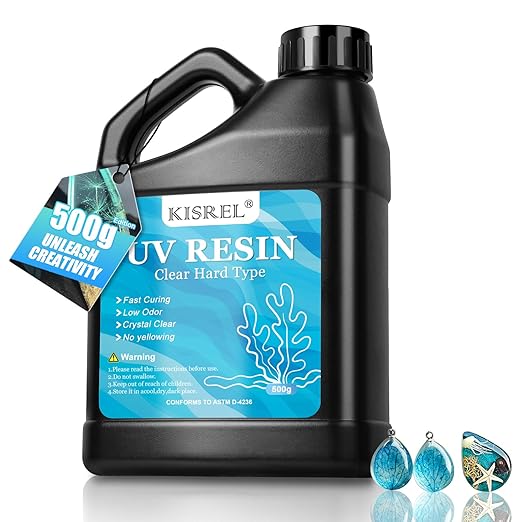 KISREL UV Resin 500g-Upgraded UV Resin Kit, Hard Type Crystal Clear Ultraviolet by KISREL