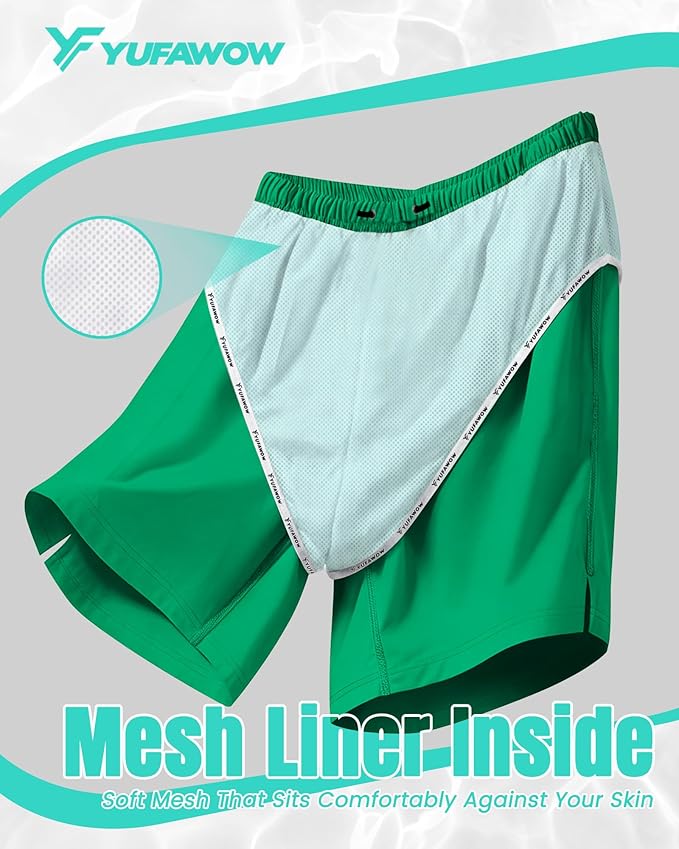 9 Inch Men Swim Trunks with Mesh Lining Quick Dry Breathable Pockets for Summer Beach Cruise Water Park Gym Running