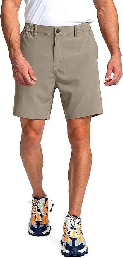 Pinkbomb Men's Golf Shorts with 6 Pockets Stretch Quick Dry Hiking Work Dress Shorts for Men