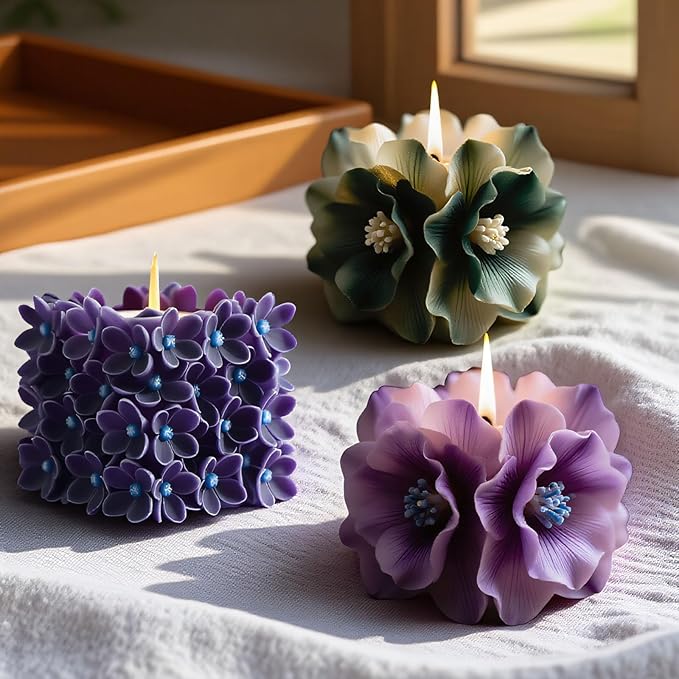 Peony Bouquet Candle Soap Molds, 3D Peony Silicone Mold - Image 2