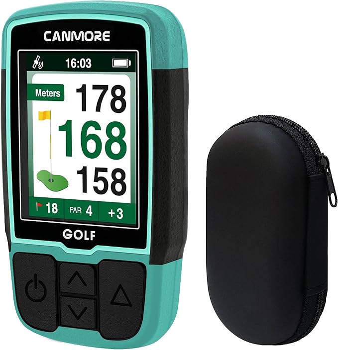 CANMORE HG200 Golf GPS Handheld & Case - Full-Color Display with 41,000+ Essential Golf Course Data and Score Sheet - Water Resistant, Turquoise