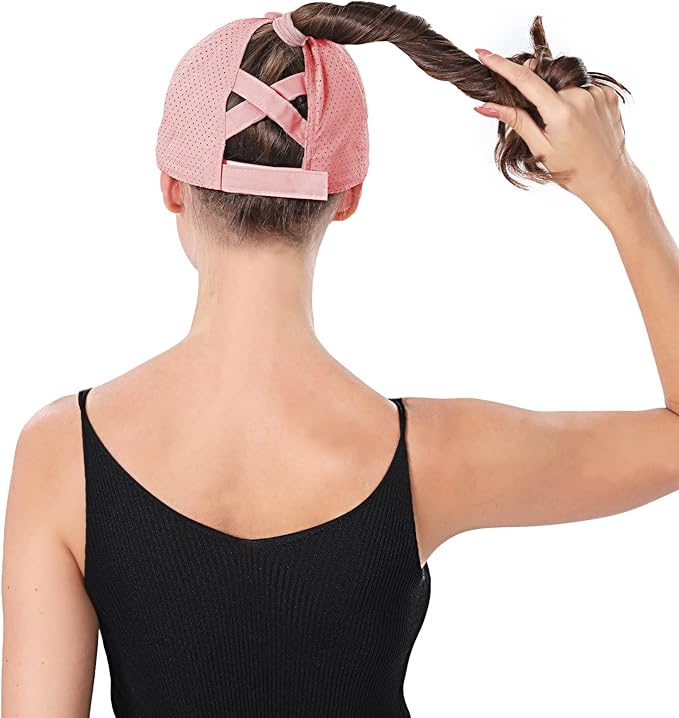 ZTL Women's High Ponytail Baseball Cap Performance Running Hat Quick Dry Mesh Sports Cap Unstructured Dad Trucker Hats