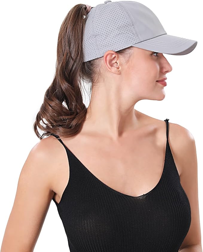ZTL Women's High Ponytail Baseball Cap Performance Running Hat Quick Dry Mesh Sports Cap Unstructured Dad Trucker Hats
