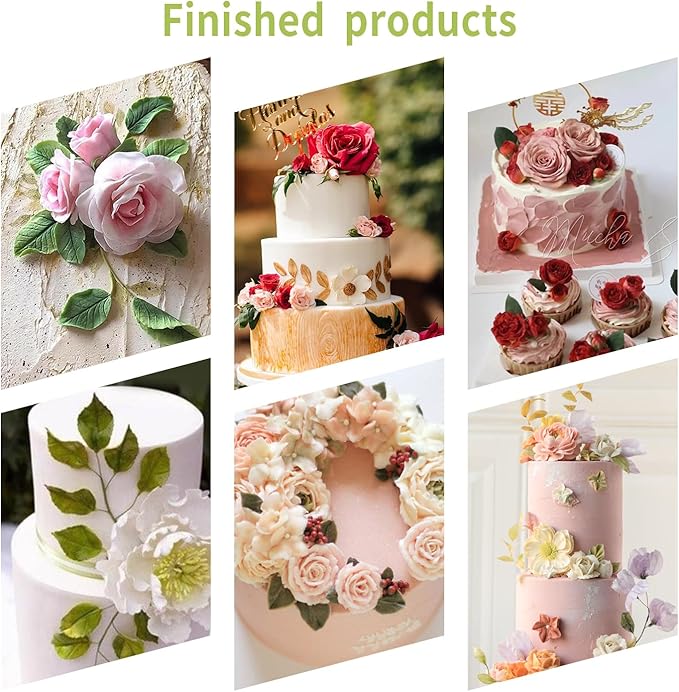 KALAIEN Leaf Petal Veiner Gum Paste Mold Sugar Craft Tools Rose Flower Leaf - Image 7