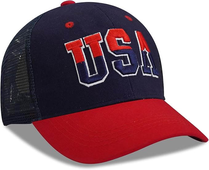 American Flag Patriotic Baseball Cap | Embroidered USA Flag 100% Cotton Adjustable Hat for Men & Women