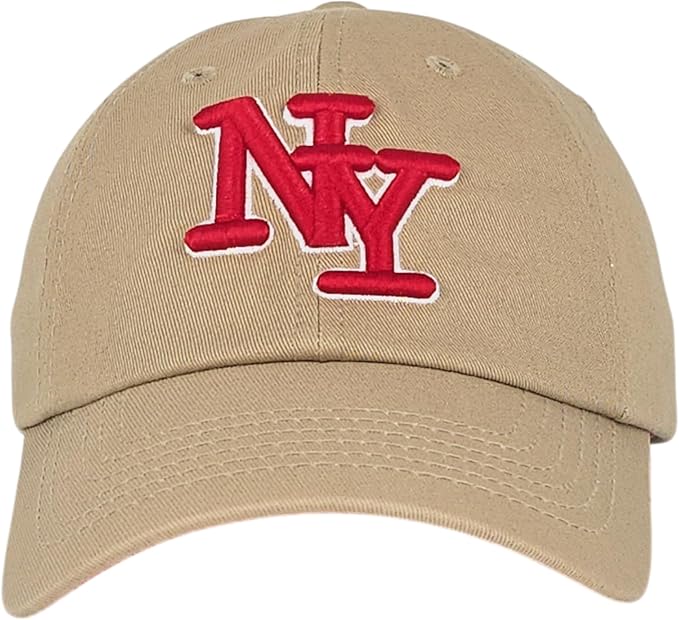 NY 3D Embroidered Cotton Dad Hat – New York Baseball Cap, Adjustable Metal Buckle Strap, Unstructured Low-Profile Style