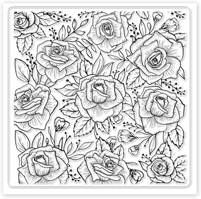 CHGCRAFT Polymer Clay Texture Sheets Rose Background Silicone Texture Stamp - Image 8