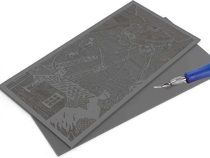 Falling in Art 6 * 12 Linoleum Carving Blocks, 2 Pack Soft Stamp Rubber Blocks - Image 3