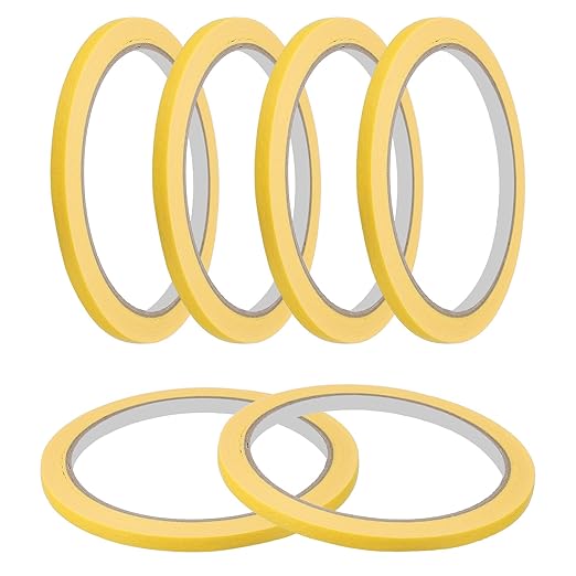 MECCANIXITY Masking Tape 0.2 Inch x 21 Yard Painter's Tape Yellow Paint Tapes by MECCANIXITY