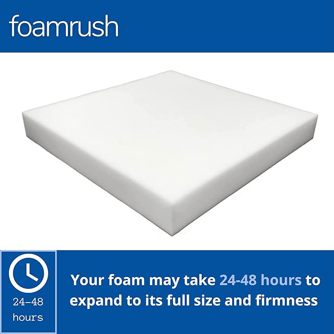 FoamRush 6" H x 24" W x 24" L Upholstery Foam Cushion High Density - Image 2