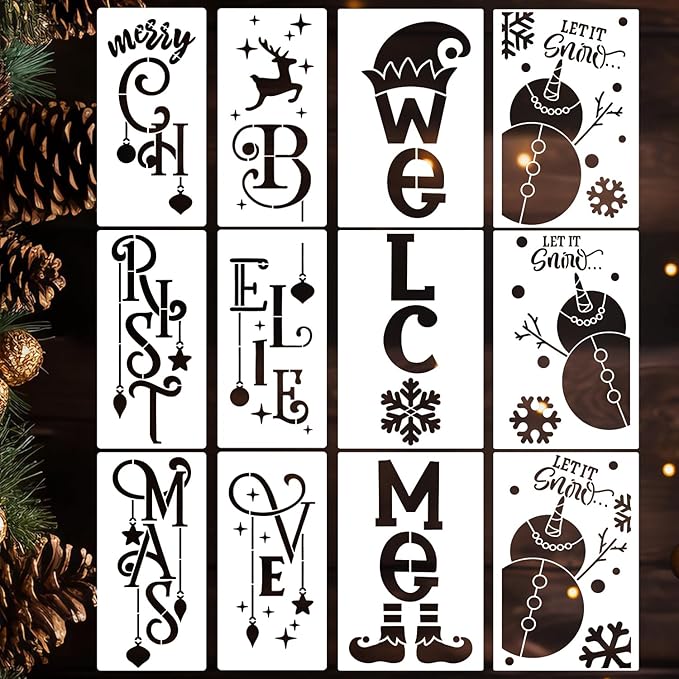 Christmas Stencils for Painting on Wood 35.4" Large Believe Let it Snow Stencil by zosylley