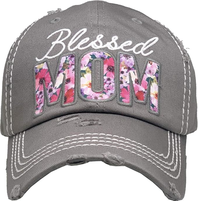 Funky Junque Distressed Vintage Baseball Cap - Embroidered Patch Women's Hat - Holiday, Lifestyle & Patriotic Designs