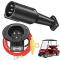 Club Car 48V Charging Port and Plug, Golf Cart Charger Receptacle with Cord and Handle Plug for 2004-2013 Club Car DS, Club Car Charger Socket Plug Replace OEM# 101828901, 101802101, 101846801