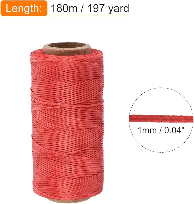 MECCANIXITY Waxed Thread, 197 Yard 1mm 210D Flat Wax Thread Polyester Waxed - Image 2
