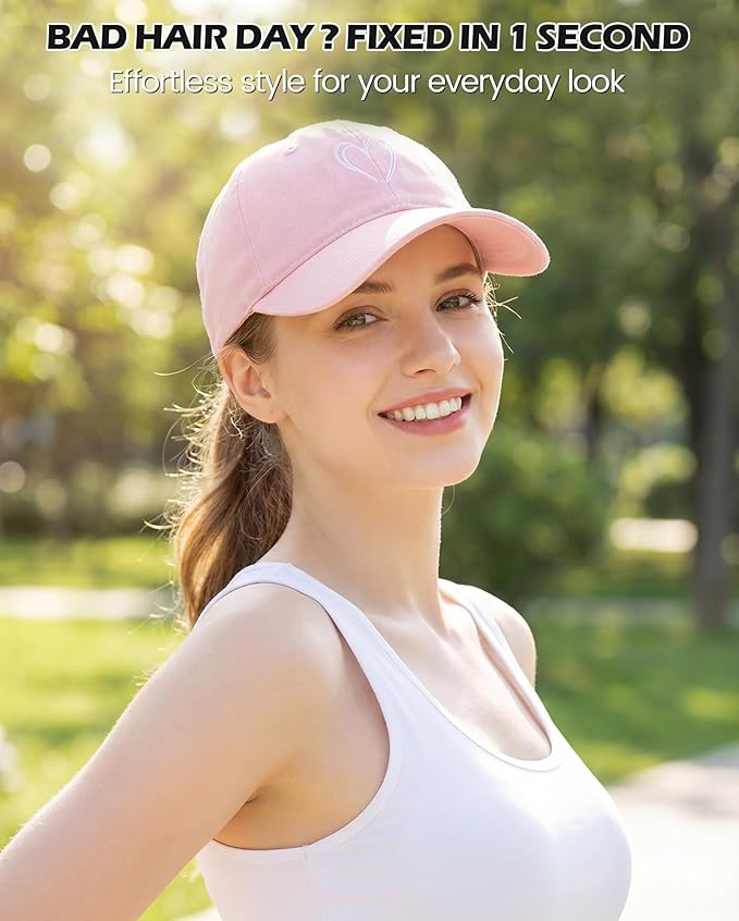American Trends Womens Baseball Caps Cute Heart Dad Hat, Adjustable Cotton Unisex Cap for Workout, Golf & Everyday Wear