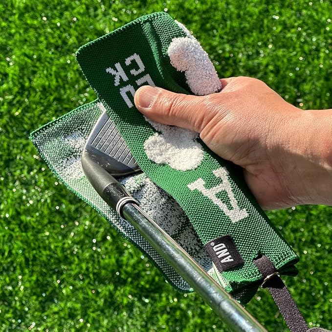 ANDGOLF Pleats Ball Towel, Use to Wash My Ball and Club, Best Choice for Golf Gifts, Embroidered Golf Towels, Clip for Bags/Pants/Skirts, Durable Elastic Band, Colorful Fashion Golf Item