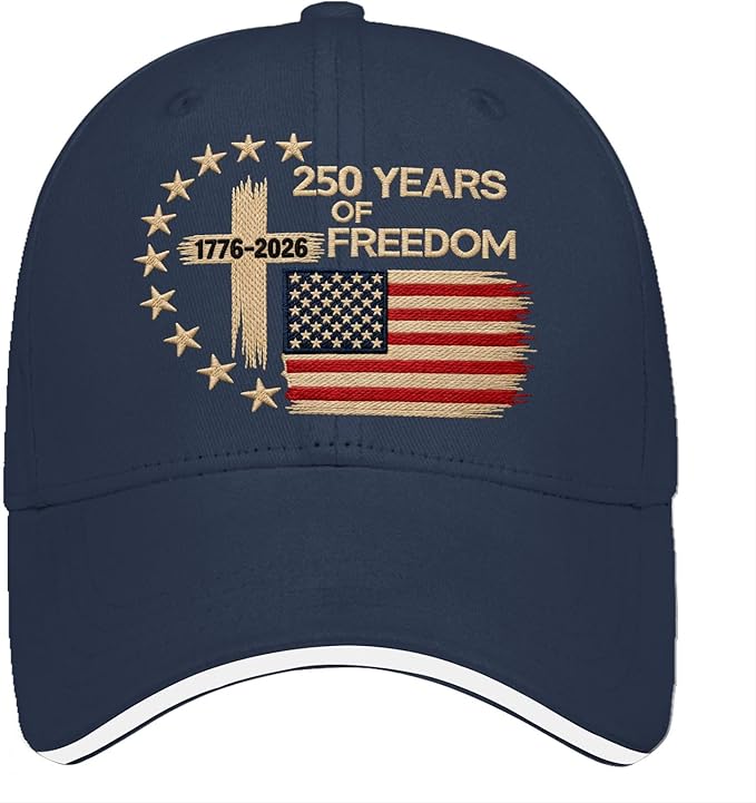 US 250 Years Freedoms 1776-2026 250th Birthday Embroidered Hats Garde Cap for Him