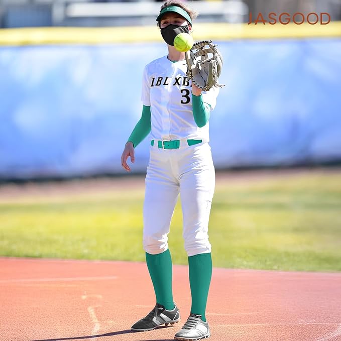Baseball Socks and Belt for Youth Adult Softball Socks Combo Elastic Waist Belt for Men Kids Boys Girls Women JASGOOD
