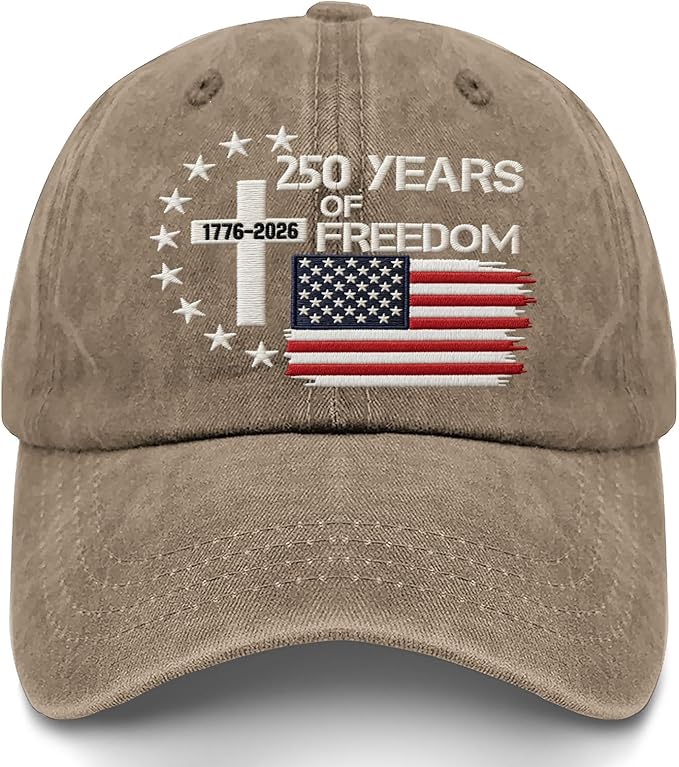 US 250th Anniversary Hat, Patriotic Embroidered Cap, 1776-2026 Freedom Celebration, 250 Years American History Gift Patriots