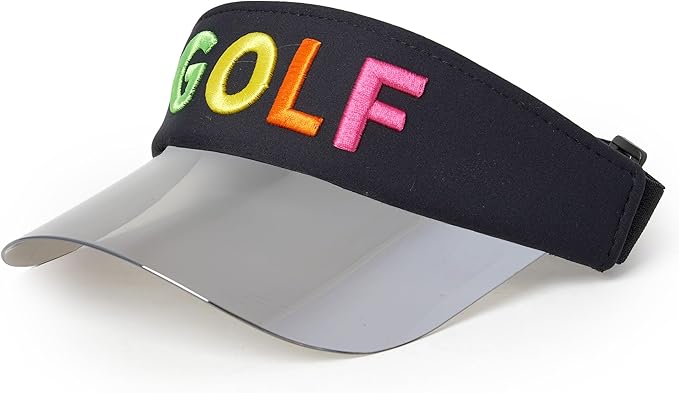 Funky Junque Women's UV 50 Adjustable Sun Visor - Golf Tennis Pickleball - Sports Themes Solid Colors Easter Pastels