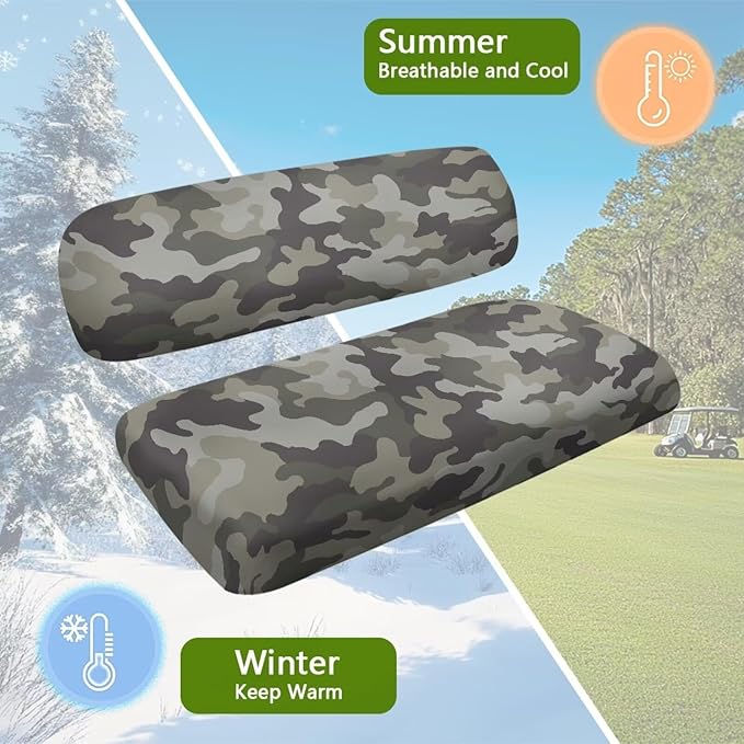 Bulopur Green Camouflage Club Car Seat Covereat Cover Breathable Portable Golf Cart Seat Covers Ezgo Txt RXV/Club Car DS Precedent 2 Person Seats Golf Carts