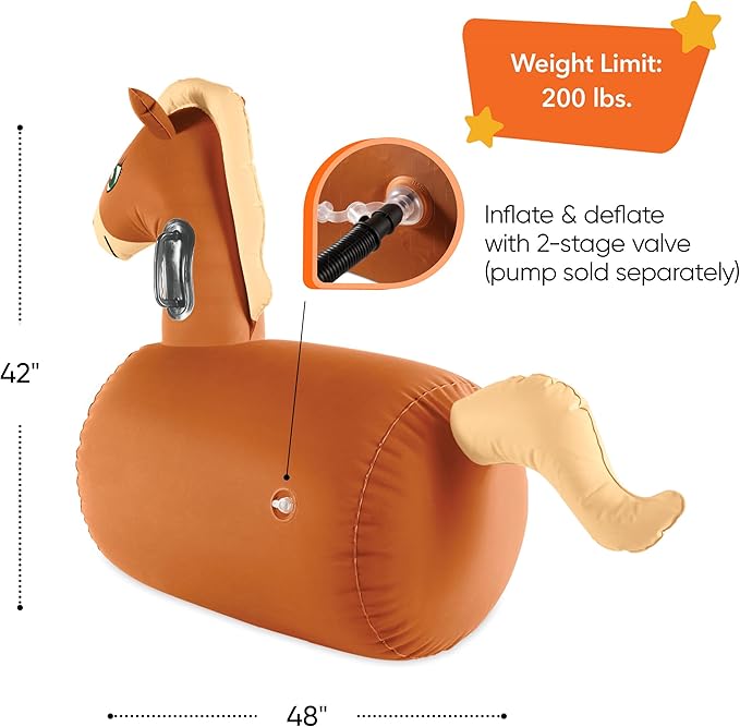 Hearthsong Hop N Go Inflatable Riding Bouncy Horse Hopping Toys - Image 3