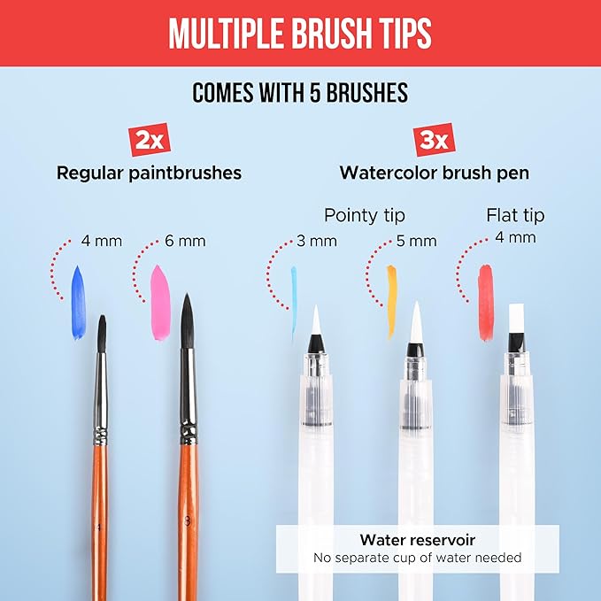 Watercolor Paint Set with 100 Bright Colors: - Image 6