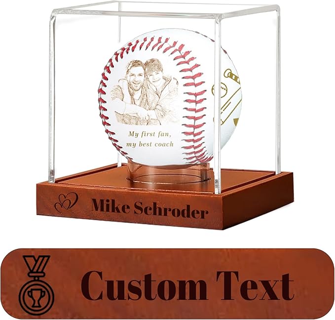 Personalized Baseball Display Case UV Protectedcase Baseball Box Custom Name Text Customize Baseball Cases Display for Balls - for Official Size Ball