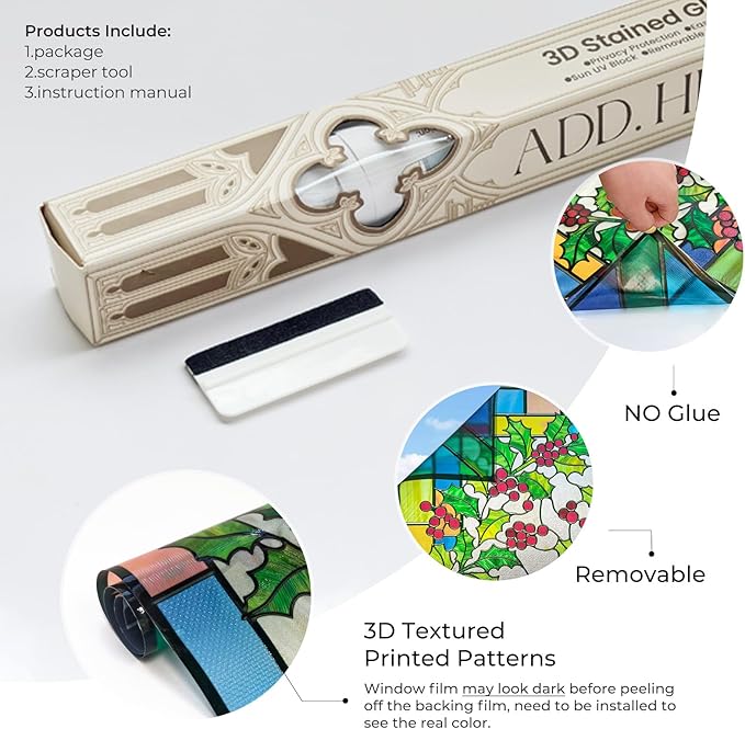 3D Stained Glass Window Film, Decorative Window Privacy Film - Image 4