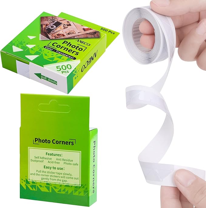 Aneco 2 Pack Transparent Photo Corners Clear Picture Mounting Corner Stickers - Image 3