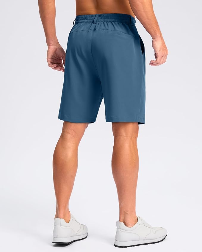Pudolla Men's Casual Shorts 7"/9"/5" Lightweight Golf Shorts with 3 Pockets Stretch Quick Dry Comfy Work Shorts