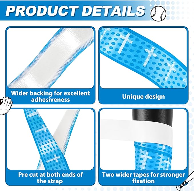Baseball Bat Grip Tapes 1.5mm Precut and Full Adhesive Softball Grip Tape,Non-Slip Baseball Bat Wrap Tape Religious Cricket Batting Tape Replacement