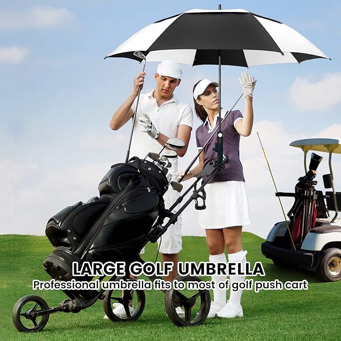 ZOMAKE Golf Umbrella Windproof, Extra Large Oversized Heavy Duty Double Canopy for Rain, Sports Games & Push Cart(51/54/62/68/72Inch)