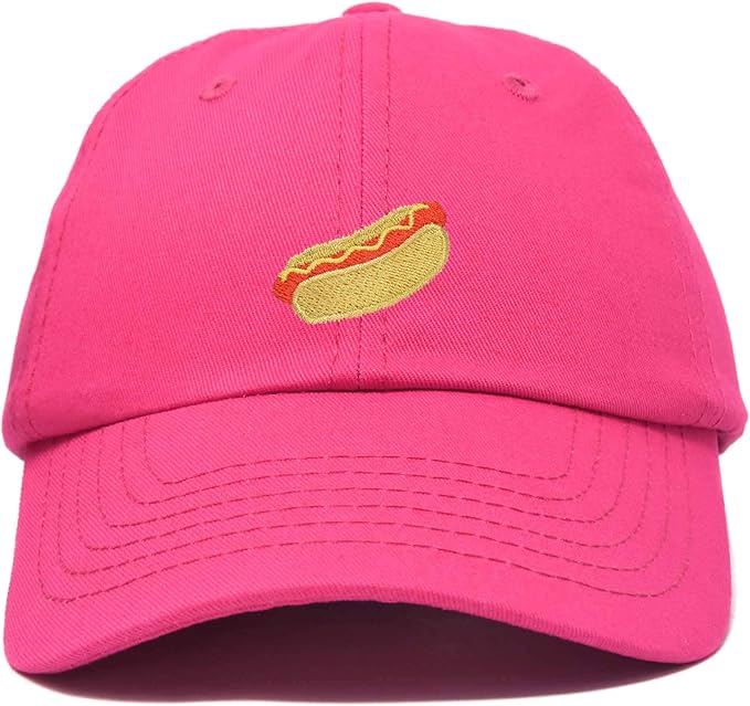 DALIX Hot Dog Hat Embroidered Mens Womens Baseball Cap