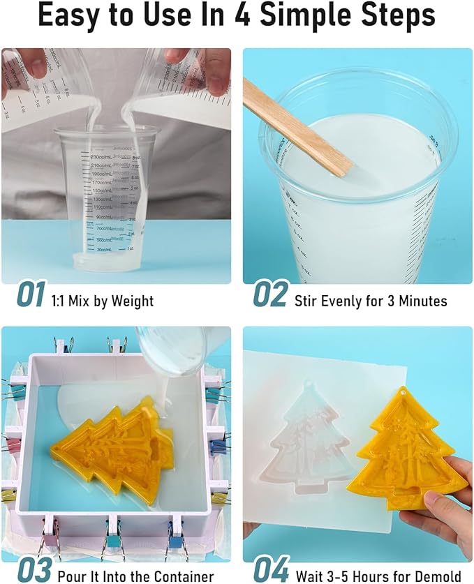 Nicpro 140oz Silicone Mold Making Kit, 15A Platinum Liquid Silicone Rubber - Image 3