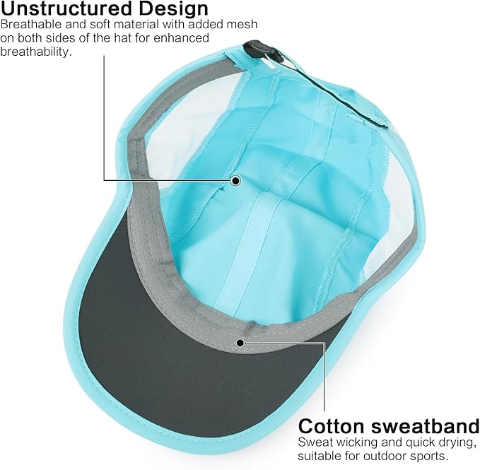 HH HOFNEN Quick Dry Baseball Cap Unstructured Running Cap Water-Resistant UPF 50+ Mesh Golf Sun Hats for Men Women